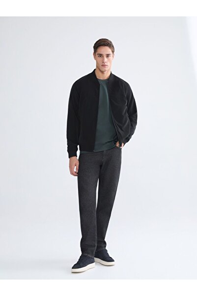 LC Waikiki LCWAIKIKI Classic Siyah Kolej Yaka Erkek Bomber Ceket