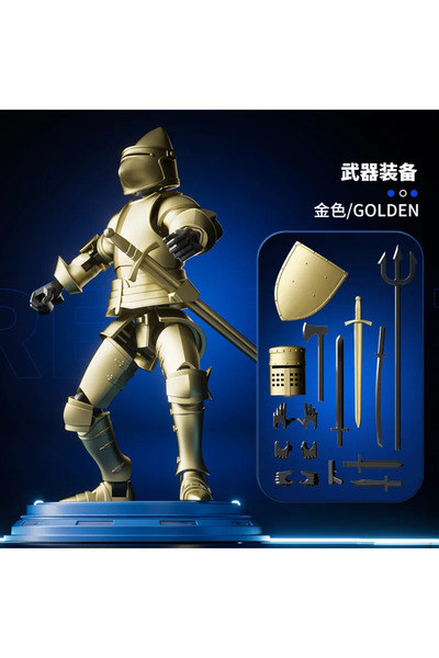 Choice نموذج جندي ذهبي متعدد الاستخدامات من العصور الوسطى، مجسم فارس متحرك بم...
