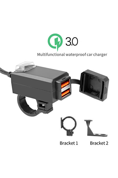 Choice QC3.0 QC3.0 USB Motorcycle Socket Waterproof Dual USB Outlet Change 5V...