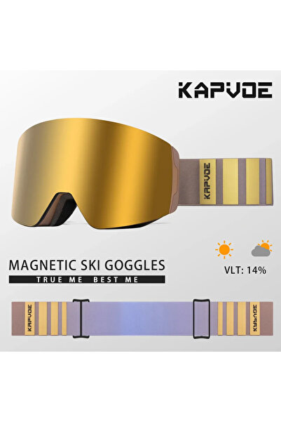 KAPVOE Color-06 Photochromic Ski Goggles Magnetic Anti-Fog Lenses UV400 Protection Men Women Ski Gog