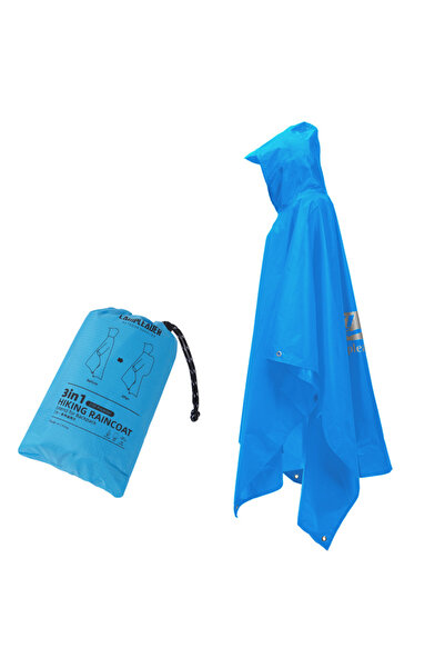 Choice Blue 3 In 1 Outdoor Rain Jacket Waterproof Raincoat Hiking Mountaineering Travel Rainwear Multifunct