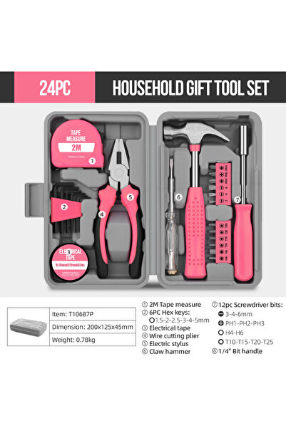 Choice3 24Pcs 24pcs Pink Hi-Spec 24-Piece Compact Home & Office Yellow DIY Ha...