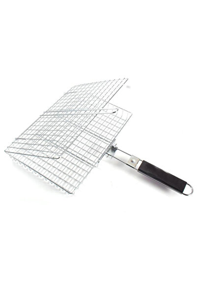 Choice Red Grill Basket Folding Portable Stainless Steel BBQ Grill Basket Wit...