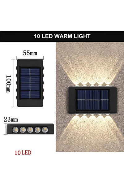Choice 1PCS Warm light 10LED-NEW Solar Wall Lamp Outdoor Warm Light Waterproo...