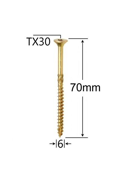 Mag-Krak Surub Dulgherie Cap Inecat 6x70 - 100buc/cutie