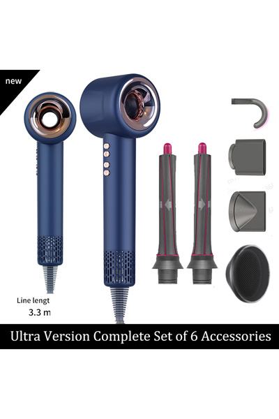 Choice مجفف شعر فائق الجودة، أزرق، 6 أجزاء، 220 فولت، بدون شفرات، للعناية الش...