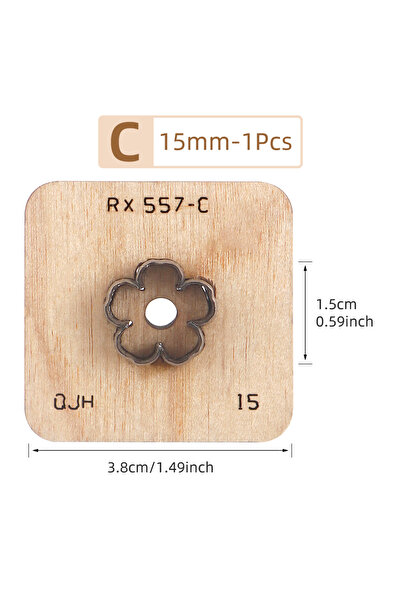 Choice6 قالب تقطيع جلدي C-15MM قطعة واحدة، سكين ضغط لتقطيع بتلات الزهور، قالب...