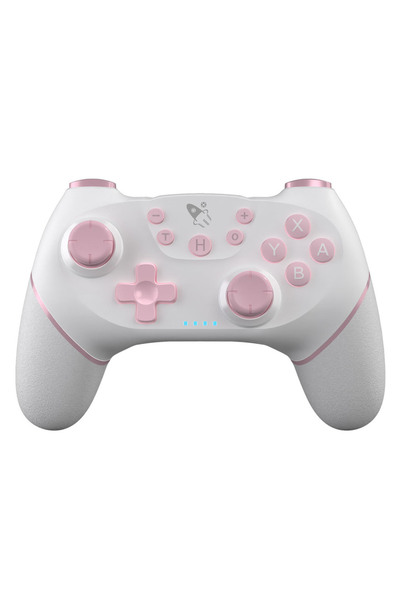 Choice وحدة تحكم لاسلكية وردية اللون من AceGamer لأجهزة Switch/Switch 2، متوافقة مع أجهزة الكمبيوتر الشخصية المزودة بـ 6 محاور.