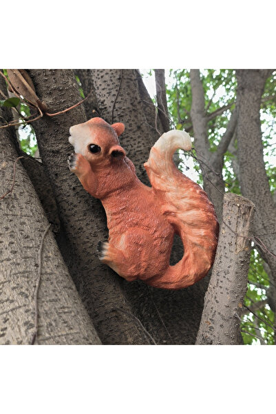 Choice تمثال سنجاب معلق، تمثال متسلق أشجار، تمثال حديقة، ديكور عناق