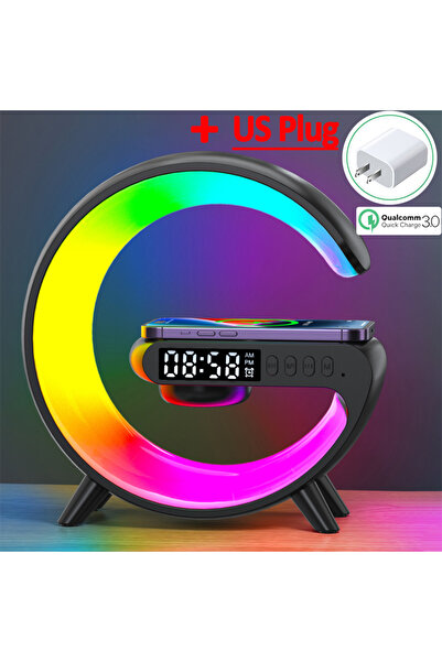 Vikefon مكبر صوت بلوتوث متعدد الوظائف أسود اللون بتقنية QC3.0، مزود بإضاءة لي...