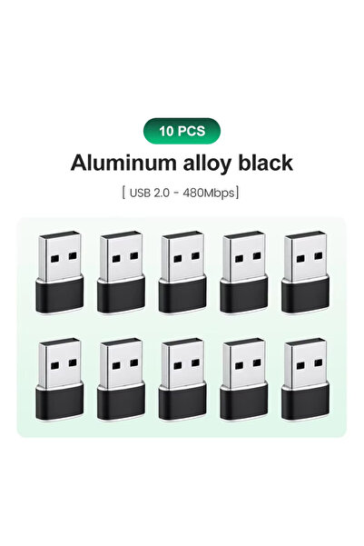 Choice 10 قطع من محولات USB إلى USB-C سوداء اللون لأجهزة iPhone 17، محول شاحن...