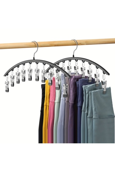 Choice 2pcs 1pc Curved Shape Hanger, Metal Yoga Pants Hangers, Organizer For ...