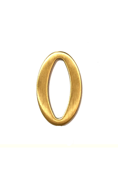 Choice رقم منزل نحاسي ثلاثي الأبعاد ذاتي اللصق، مقاس 5×3 سم تقريبًا، رقم 0، م...