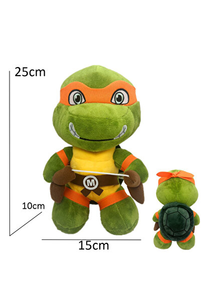 BANDAI دمية جديدة من سلاحف النينجا المتحولة، مقاس 25 سم، مع سلسلة مفاتيح، تتضمن شخصيات دوناتيلو، ميكي، ورافائيل.