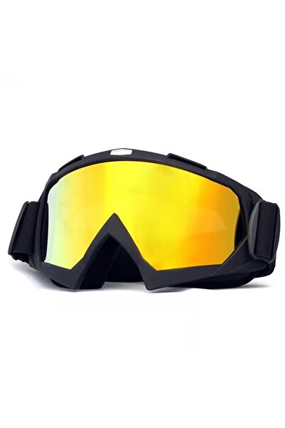 Choice نظارات تزلج للجنسين بعدسات ذهبية، نظارات تزلج على الجليد، نظارات واقية من الأشعة فوق البنفسجية ومضادة للضباب، نظارات للدراجات النارية