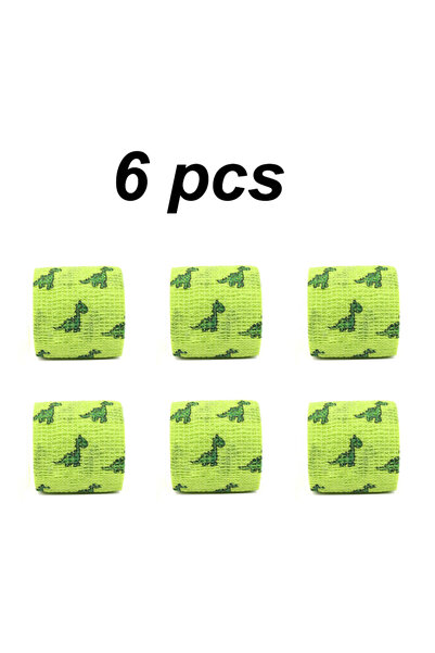 Choice 5cm X 4.8m 6 pcs 1/6/10 pcs Green Dinosaur Printed Self Adhesive Elast...