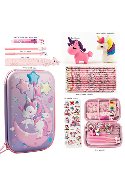 Choice مجموعة أدوات مكتبية مكونة من 26 قطعة باللون الوردي، تتضمن حافظة أقلام ...