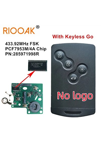 Choice مفتاح ذكي بدون مفتاح بدون شعار، رقم القطعة 285971998R، شريحة PCF7953M ...