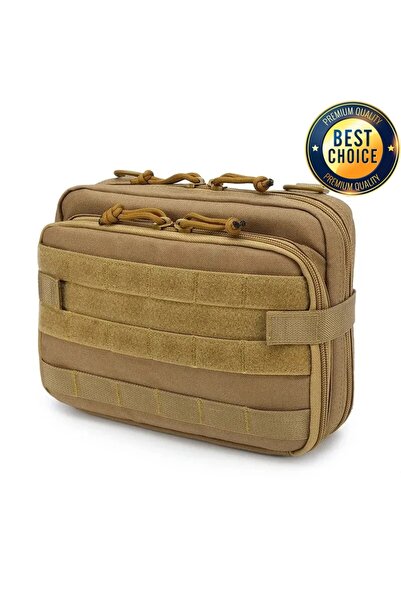 Choice حقيبة تخزين تكتيكية بلون بني فاتح بنظام MOLLE، حقيبة إسعافات أولية محم...