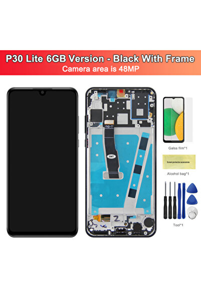 Choice6 شاشة عرض P30 Lite بإطار أسود بدقة 48 ميجابكسل، متوافقة مع P30 Lite MA...