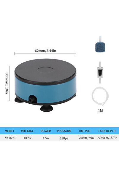 Choice مضخة هواء USB صغيرة محمولة تعمل بجهد 5 فولت تيار مستمر، مزودة بمؤكسج لأحواض السمك، طراز YA-8221xP1