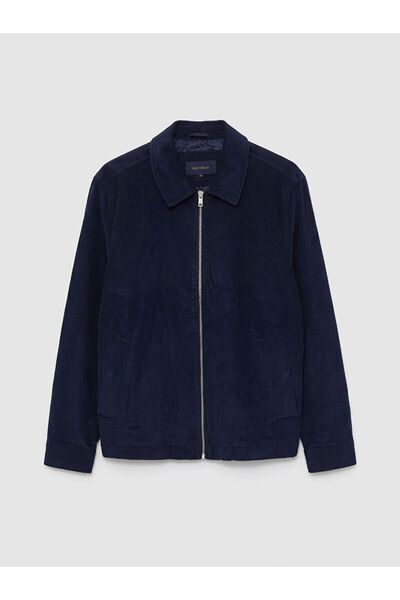 LC Waikiki Southblue Standard Fit Shirt Collar Velvet Men's Coat