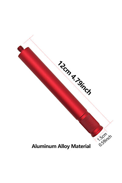 Choice حامل معدني لعمود تمديد من سبائك الألومنيوم الأحمر بطول 12 سم لكاميرات ...