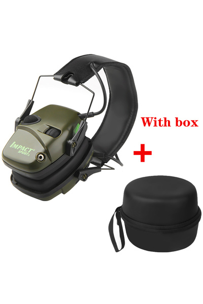 Choice سماعات أذن إلكترونية تكتيكية خضراء اللون مع علبة، مضادة للضوضاء، مزودة...