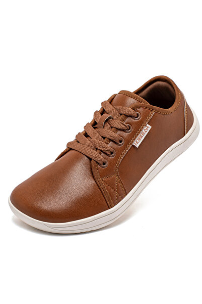 Choice 43 Brown HOBIBEAR Minimalist Shoes for Men Women Wide Toe Barefoot Zero Drop Shoes Casual Artificial