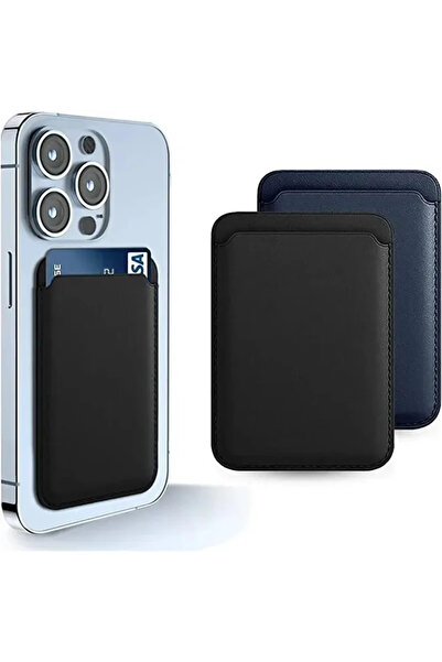 Vikefon محفظة جلد مغناطيسية سوداء، حامل بطاقات هاتف ماك سيف، متوافق مع أجهزة ...