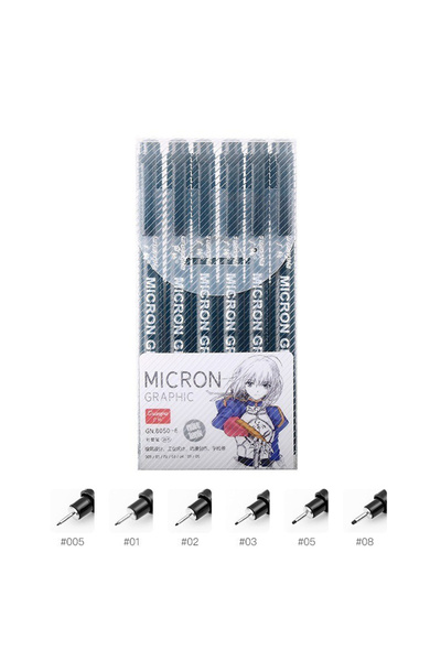 Choice 6Pcs set Pigment Liner Micron Pen set Manga markers Needle Pen Art Bru...