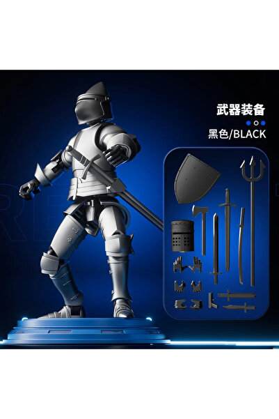 Choice black Multi-Jointed Medieval Soldier Model Movable Joint Knight Hinge ...