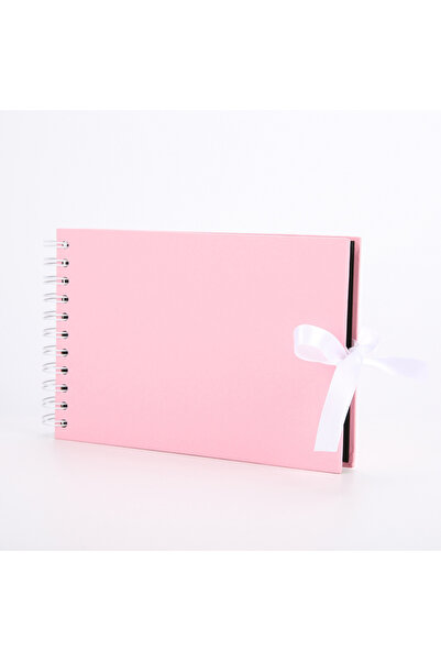 Choice ألبوم صور وردي مقاس A5، ملحقات دفتر الزوار 6 بوصات، 60 صفحة سوداء، دفت...