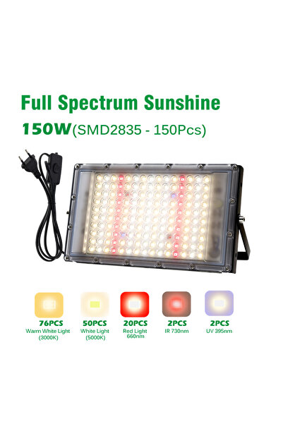 Choice مصباح نمو LED كامل الطيف بقوة 150 واط، ومصباح نباتي يحاكي ضوء الشمس بقوة 50 واط و100 واط، مناسب للبيوت الزجاجية والري.