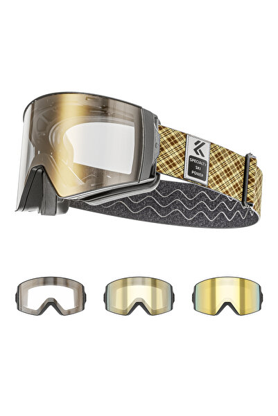 KAPVOE Photochromic-GO-08 Photochromic Ski Goggles Magnetic Anti-Fog Lenses U...