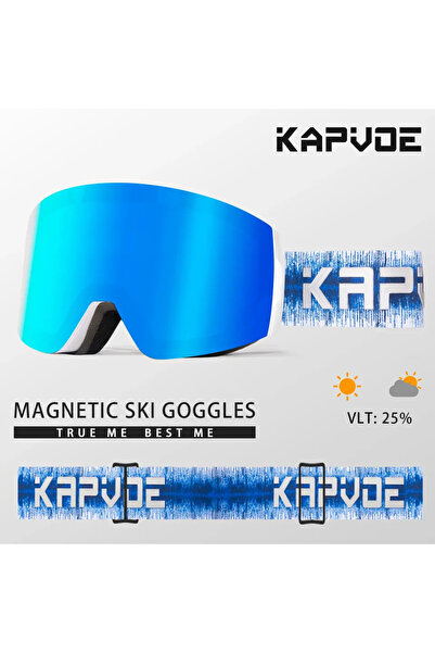 KAPVOE Color-03 Photochromic Ski Goggles Magnetic Anti-Fog Lenses UV400 Protection Men Women Ski Gog