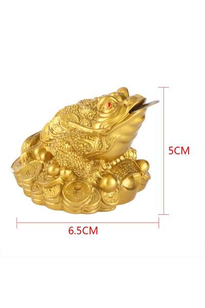 Choice ضفدع نقود ذهبي من الراتنج، زينة على شكل ضفدع، رمز صيني ذهبي للفنغ شوي،...