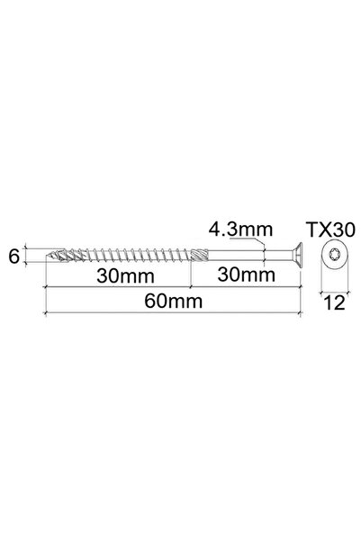 Mag-Krak Surub Dulgherie Cap Inecat 6x60 - 100buc/cutie
