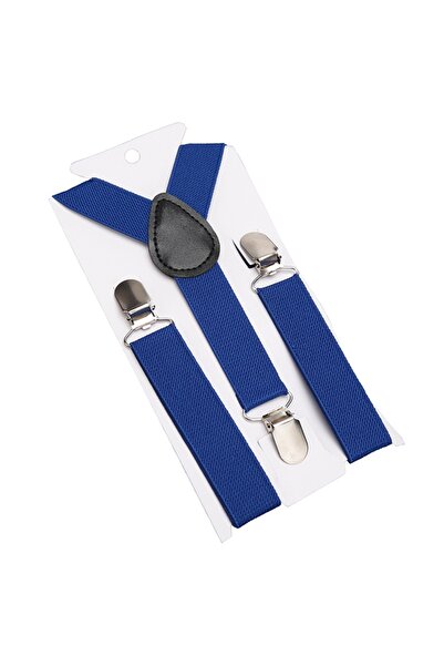 Choice حزام أطفال جديد بلون أزرق ملكي سادة، حمالات ملونة للأولاد والبنات، مزودة بمشبك خلفي على شكل حرف Y