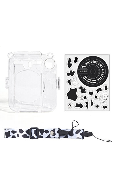 Choice حقيبة حمل شفافة من اللون C لكاميرا فوجي فيلم إنستاكس ميني 12، مزودة بغ...