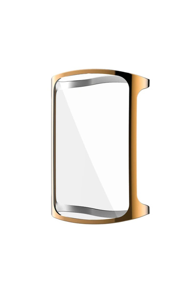 Choice واقي شاشة ذهبي وردي لجهاز Fitbit Charge 6، غطاء حماية من مادة TPU لجها...