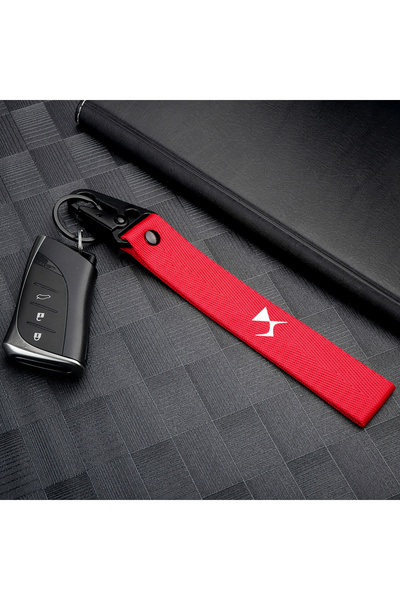Choice Red DS Car Styling Webbing Metal Key Chain Keyrings For Citroen DS C1 ...