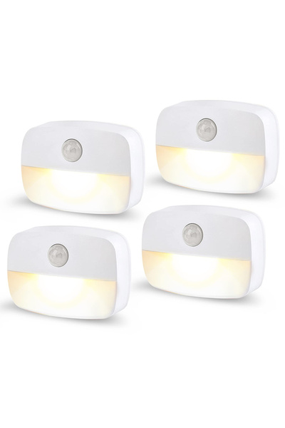 Choice warm white 4 pcs Motion Sensor Light Indoor LED Night Light Stick on N...