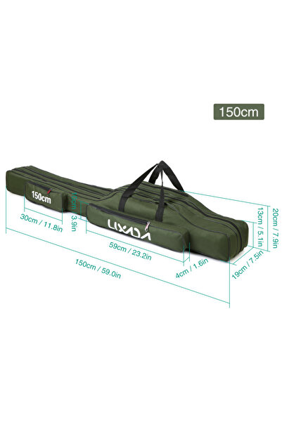 Choice حقيبة حمل صنارة صيد قابلة للطي من ليكسادا، لون أخضر عسكري، طول 150 سم،...