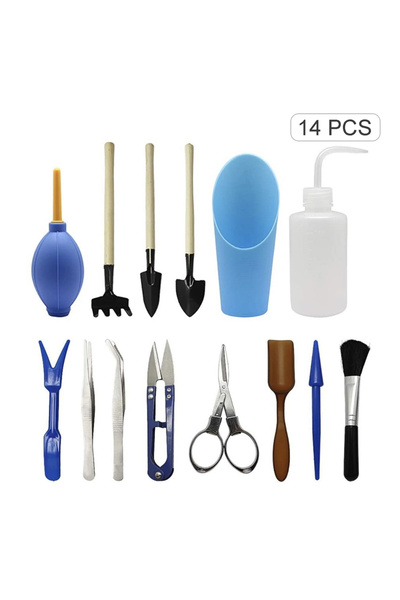 Choice 14PCS Garden Planting Tool Set Bonsai Succulent Transplanting Miniature Fairy Mini Garden Plantin...