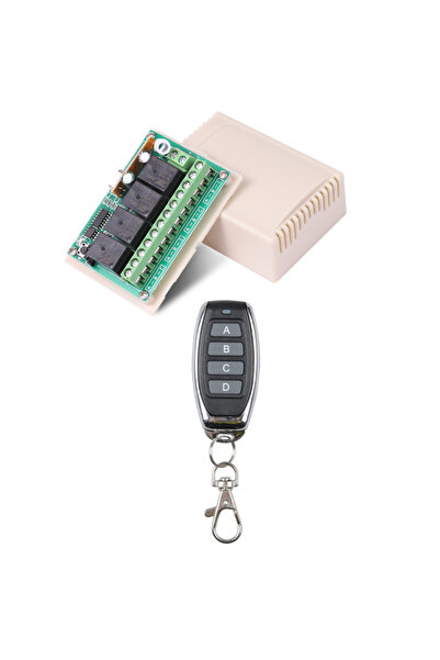 Kebidumei 1Remote 1 Receiver 433 MHz Wireless Universal Remote Control Switch DC 12V 4CH RF Relay Receiver and