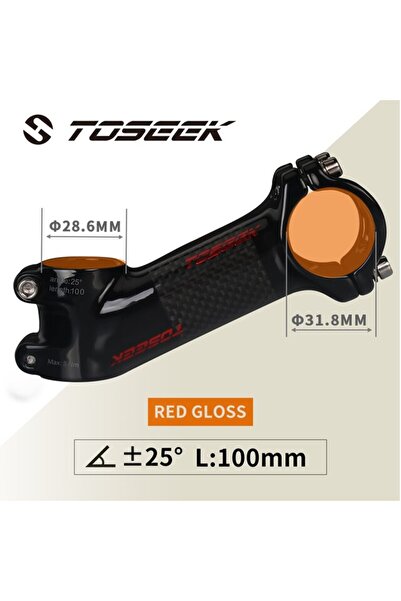 Choice جذع دراجة جبلية من الكربون والألومنيوم، بزاوية 25 درجة وطول 100 مم، لا...