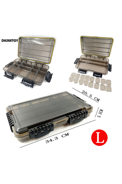 Choice صندوق أدوات صيد مقاوم للماء، مقاس 34.5 × 20.5 × 5.5 سم، مزود بفواصل قا...