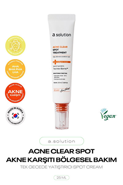 a solution ve Gözenek Karşıtı Bölgesel Bakım Kremi Acne Clear Spot Treatment