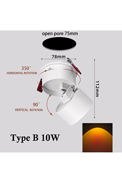 Choice مصباح سقف LED من النوع B بقوة 10 واط، يعمل بتقنية الإضاءة الغروبية، مزود بجهاز عرض ليلي، مصباح سقف مبتكر